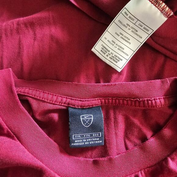 NIKE Burgundy Golf Long Sleeve VINTAGE T-Shirt Cotton Men's size XXL 2XL - Picture 3 of 7